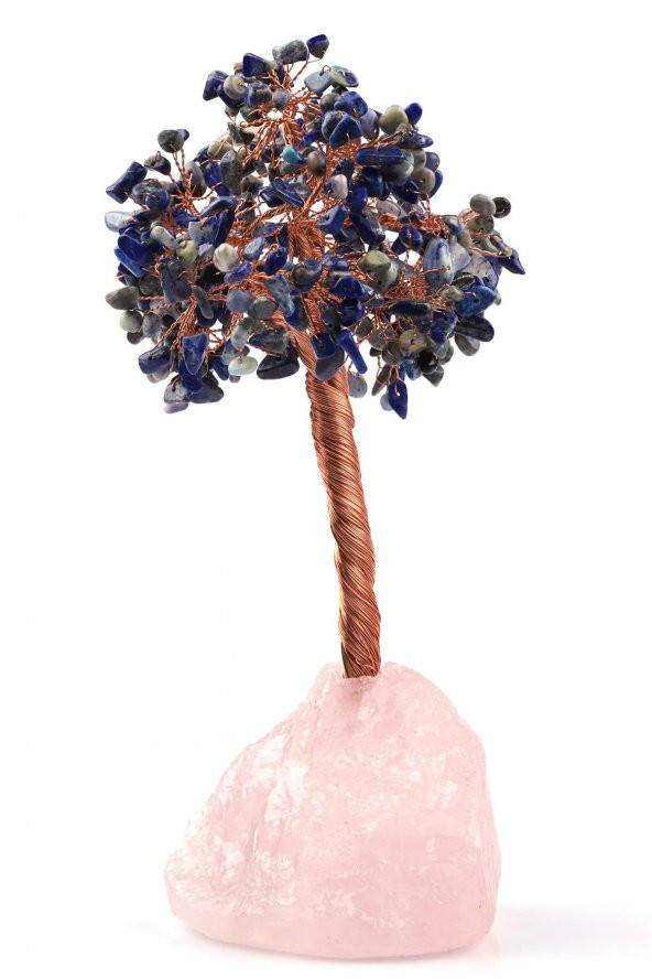Pembe Kuvars - Lapis Lazuli Doğal Taş Ağaç - 2