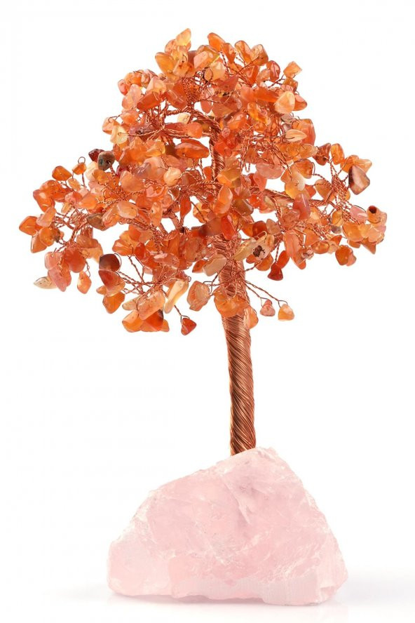 Pembe Kuvars - Karnelyan Akik Doğal Taş Ağaç ürün görseli