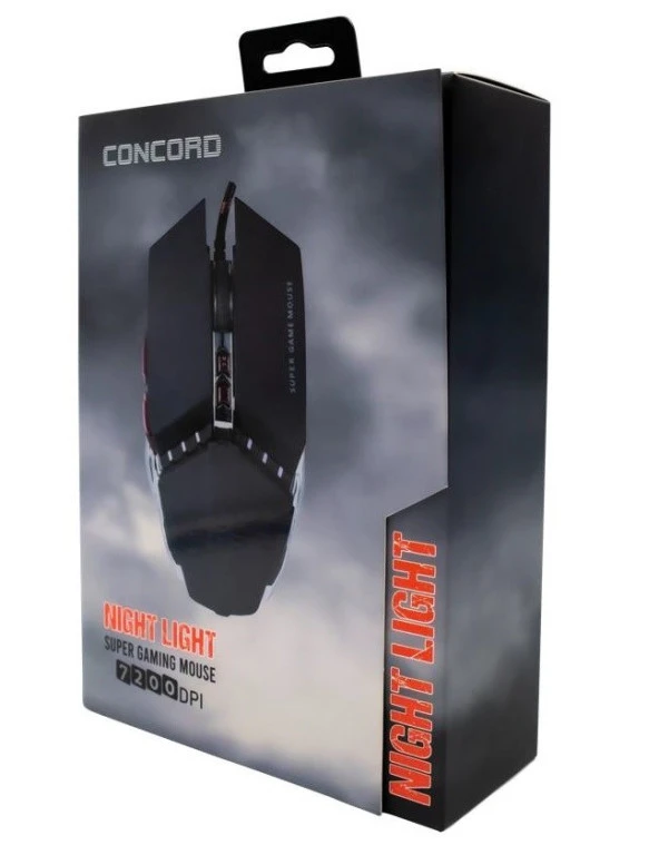 Concord C-23 Kablolu Metal Kasa 7200 DPI RGB Işıklı Oyuncu Mouse - 4