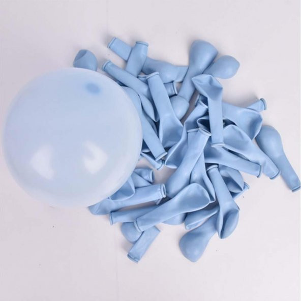 5 İnç Makaron Mavi Mini Balon 10 Adet