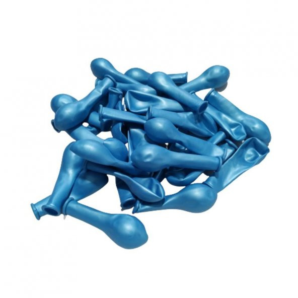 5 İnç Metalik Mavi Mini Balon 10 Adet