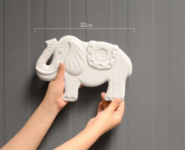 Fil | Seramik Bisküvi Boyanabilir Obje (Ham Ürün) - Resim 2