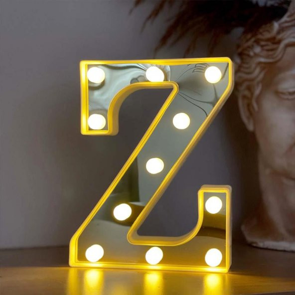 Dekoratif Led Işıklı 3D Z Harfi Büyük Boy Organizasyon Doğum Günü Kutlama