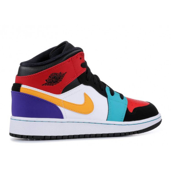 Nike Air Jordan 1 Mid BRED MULTI COLOR (GS) Spor Ayakkabı 554725-125 - 3