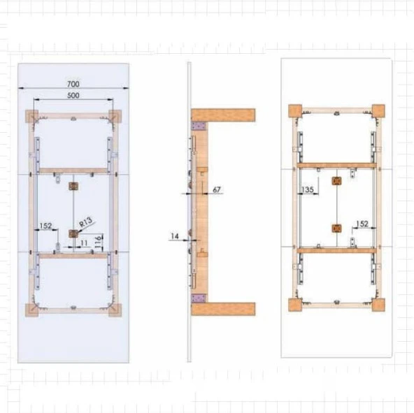 Mepa SMR 80 Halatlı Masa Rayı Çift Kanat - Resim 3