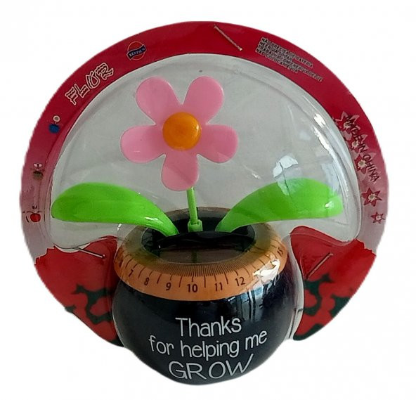 Açık Pembe Yapraklı Saksıda Güneş Enerjili Dans Eden Çiçek Solar Enerjili Flip Flap