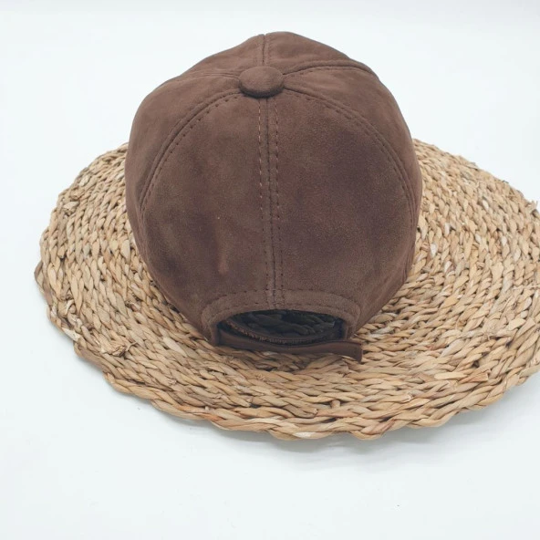 Bay Bayan Beyzbol Deri Süet Kep Karamel Renk - 4