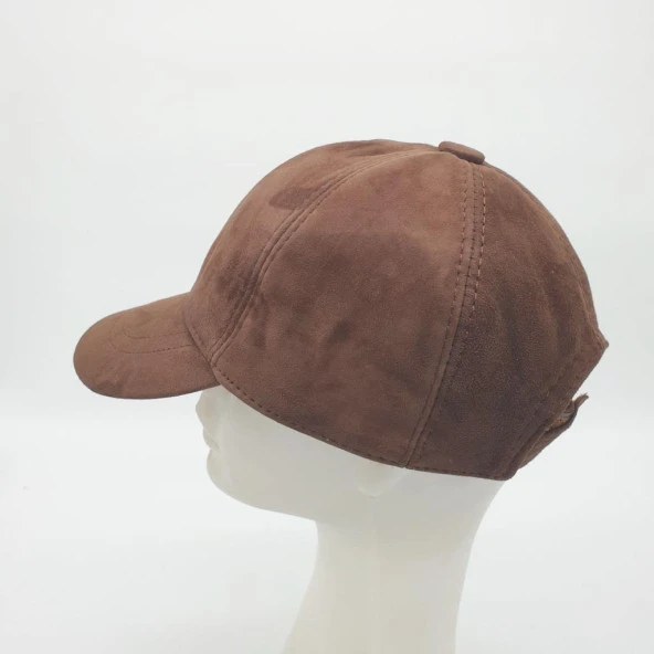 Bay Bayan Beyzbol Deri Süet Kep Karamel Renk - 5