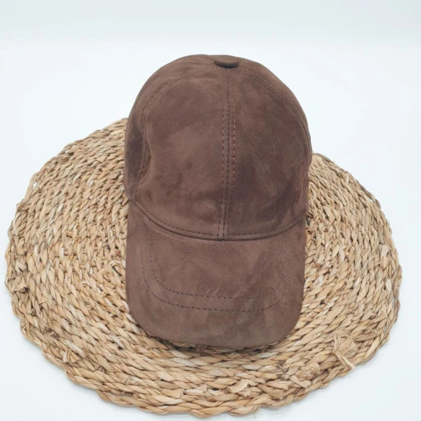 Bay Bayan Beyzbol Deri Süet Kep Karamel Renk - 8