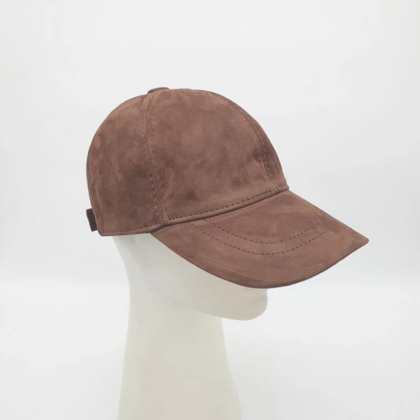 Bay Bayan Beyzbol Deri Süet Kep Karamel Renk - 12