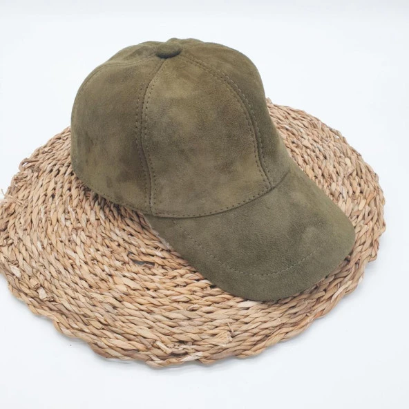 Bay Bayan Beyzbol Deri Süet Kep Haki Renk - 9