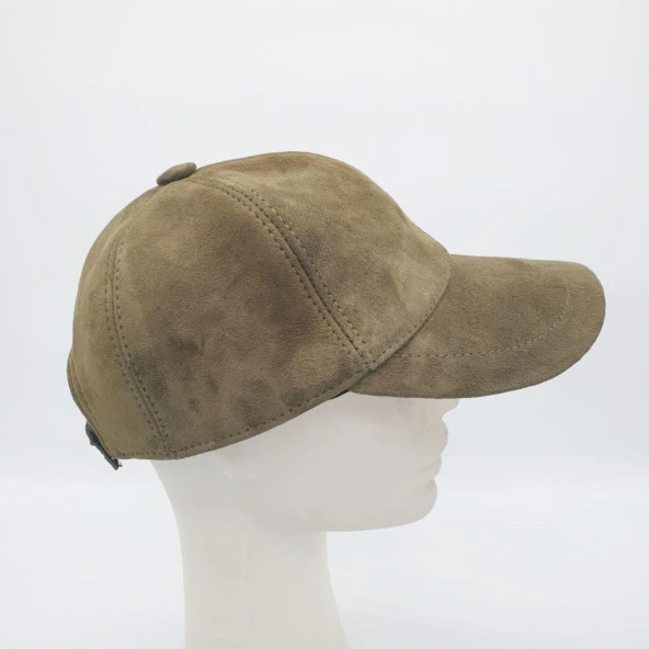 Bay Bayan Beyzbol Deri Süet Kep Haki Renk - 10