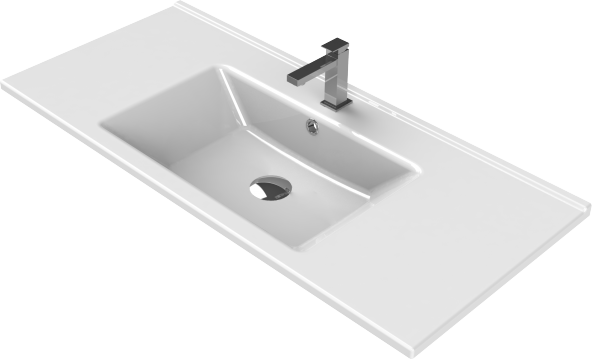 Turkuaz Cerastyle Arte Etajer Uyumlu Banyo Lavabo 100x45 cm