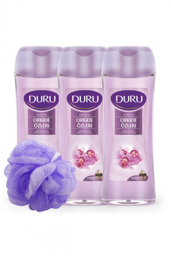 Duru Orkide Duş Jeli 3x450ml Banyo Lifi Ile Birlikte