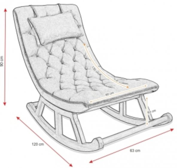 Asedia Miskin Lake Diego Ahşap Sallanan Sandalye Dinlenme Emzirme Baba Tv Okuma Uzanma Koltuğu Berjer - Resim 2