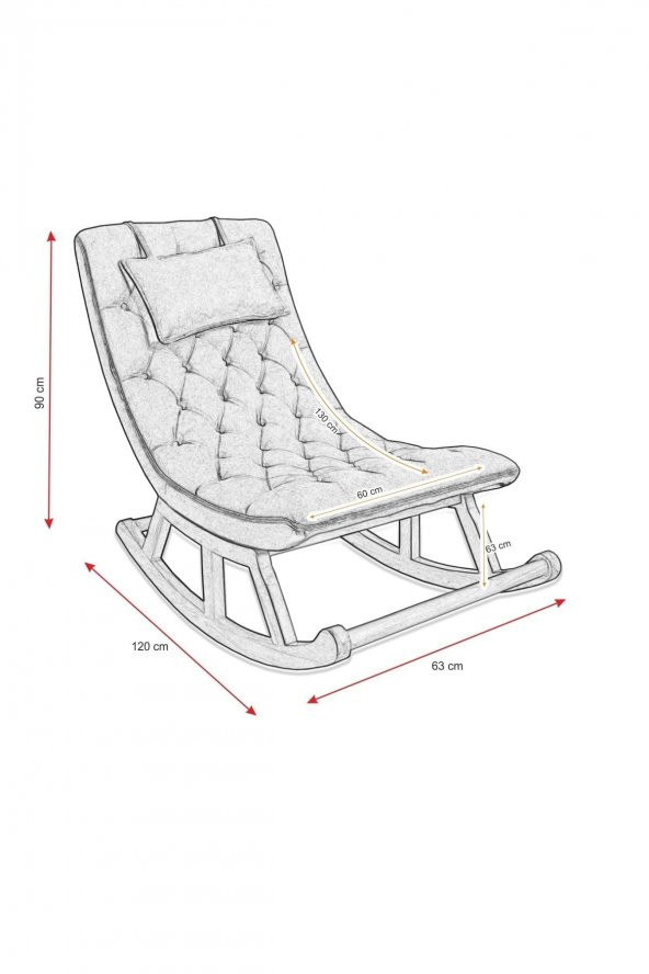 Asedia Miskin Naturel Çiçekli Ahşap Sallanan Sandalye Dinlenme Emzirme Baba Tv Okuma Uzanma Koltuğu Berjer - Resim 4