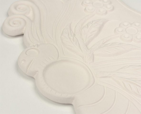 Çiçekli Kelebek Seramik Bisküvi Boyanabilir Obje (Ham Ürün) - Resim 3