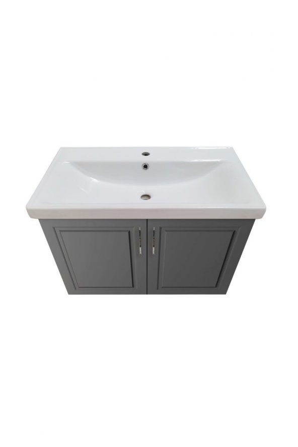 KAREN BANYO ARİN BANYO DOLABI TAKIMI MDF, 80 CM, ANTRASİT - 4