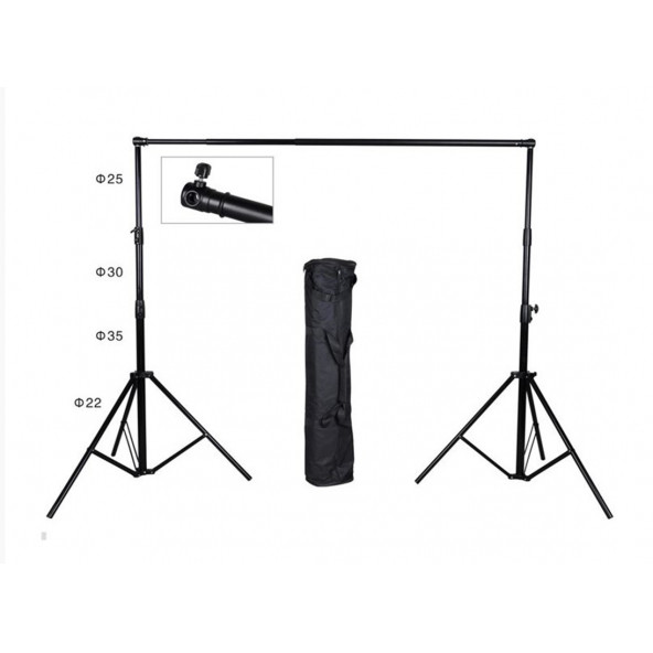 Ayex Teleskopik Bar'lı Taşınabilir Fon Askı Sistemi 280cm x 300cm - 4