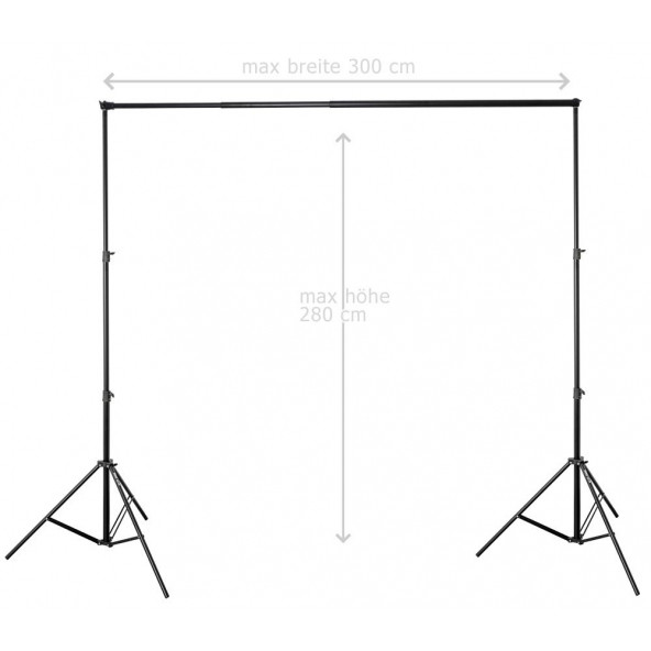 Ayex Teleskopik Bar'lı Taşınabilir Fon Askı Sistemi 280cm x 300cm - 5