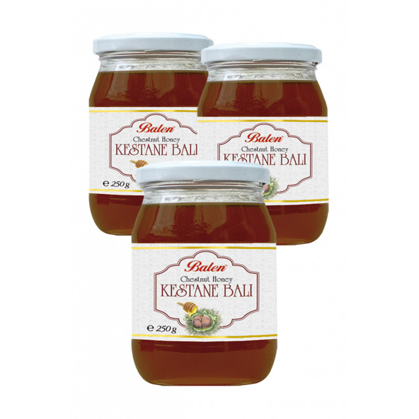 3 Adet Balen Kestane Balı 250 Gr Chestnut Honey