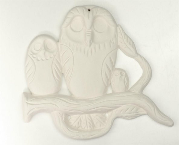 Aile Baykuş Seramik Bisküvi Boyanabilir Obje (Ham Ürün) ürün görseli