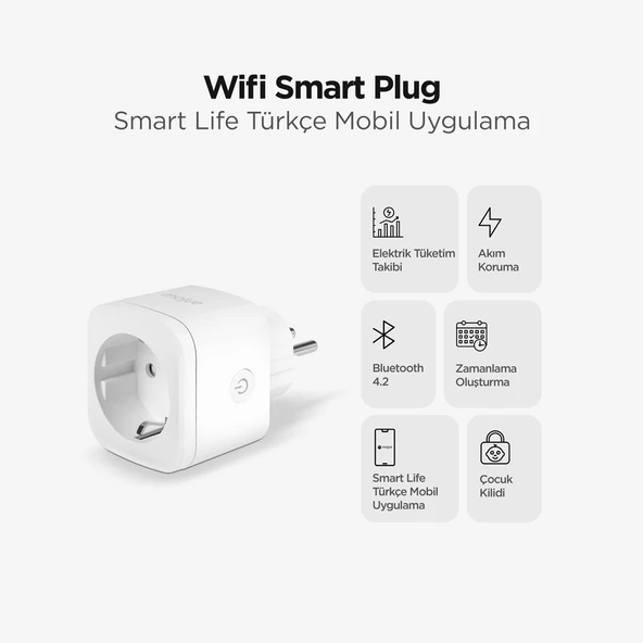 mojue SP01 16A Akım Korumalı WiFi Akıllı Priz - 2