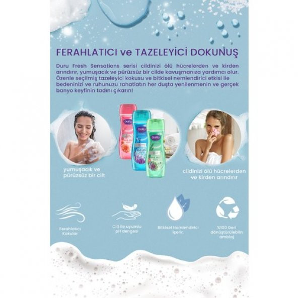 Duru Fresh Sensations Kaktüs Çiçeği Duş Jeli 3X450ML - 3