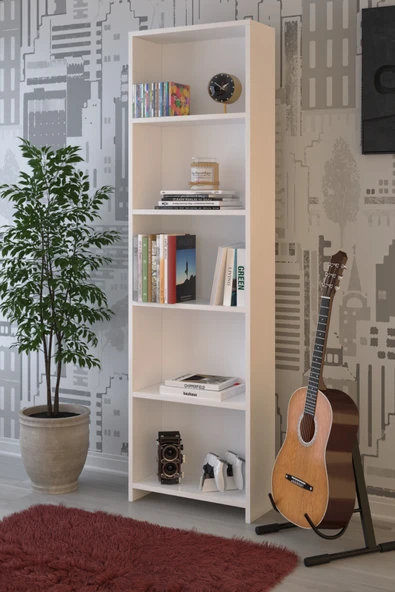 ABETE MOBİLYA 5 Raflı Kitaplık - Oyuncak Dolabı / Beyaz - 3