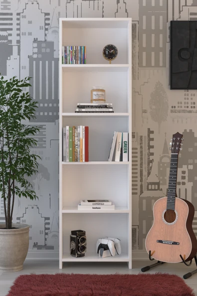 ABETE MOBİLYA 5 Raflı Kitaplık - Oyuncak Dolabı / Beyaz - 2