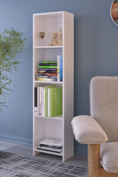ABETE MOBİLYA 4 Raflı Kitaplık - Oyuncak Dolabı / Beyaz - 2