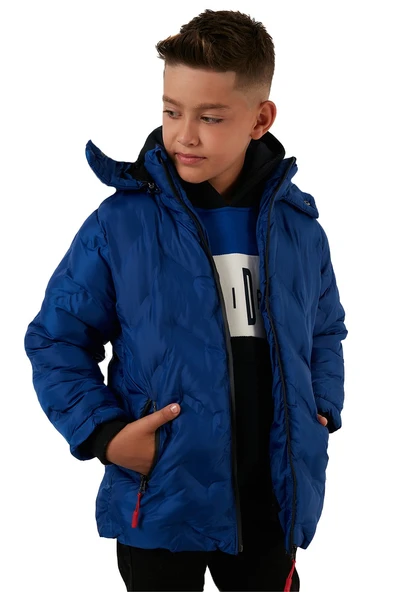 Life For Moda Erkek Çocuk İçi Peluş Astarlı Çıkarılabilir Kapüşonlu Su Geçirmez Mont 5053