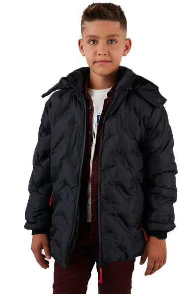 Life For Moda Erkek Çocuk İçi Peluş Astarlı Çıkarılabilir Kapüşonlu Su Geçirmez Mont 5053 - 12