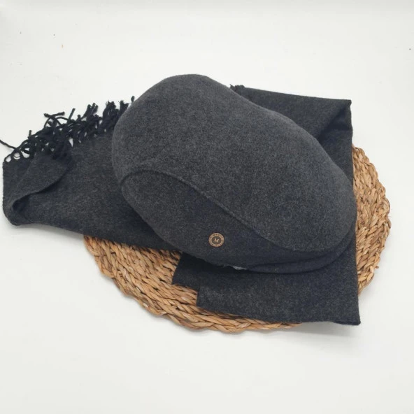 Füme Renk Atkı Ve Kasket İkili Takım - 8