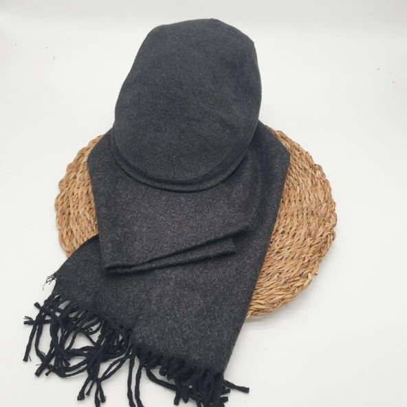 Füme Renk Atkı Ve Kasket İkili Takım - 10