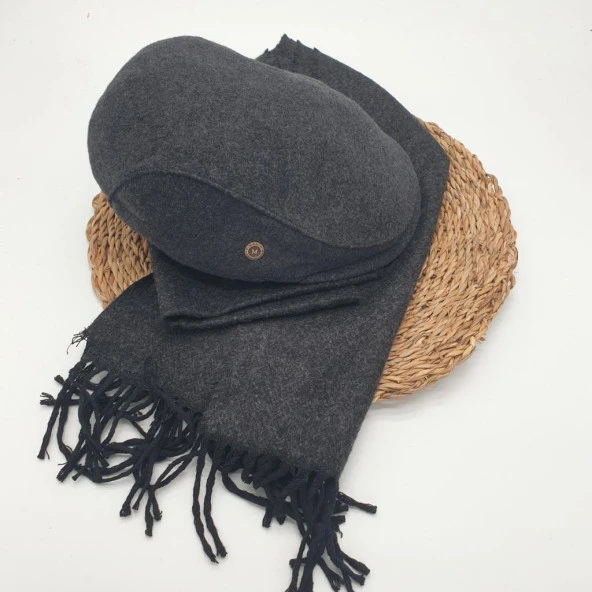 Füme Renk Atkı Ve Kasket İkili Takım - 11