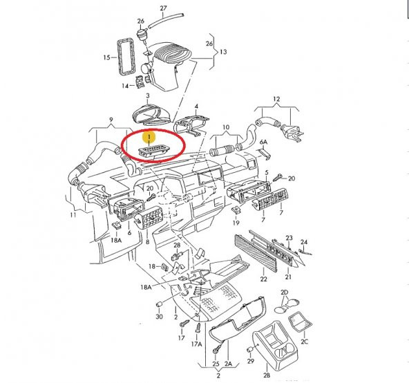 TRANSPORTER T4 1992-2003 ÖN CAM IZGARASI SAĞ