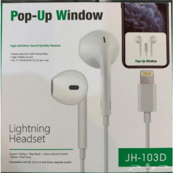 İPHONE 7 VE ÜZERİ YÜKSEK SES KALİTESİ KULAKLIK POP-UP - 3