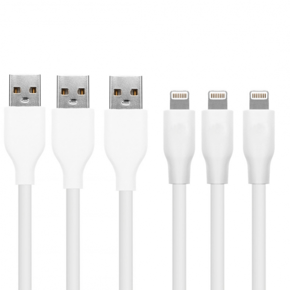 PL-S01 Data Cable Lightning Apple Uyumlu Şarj Kablosu 3 Lü Set - 2