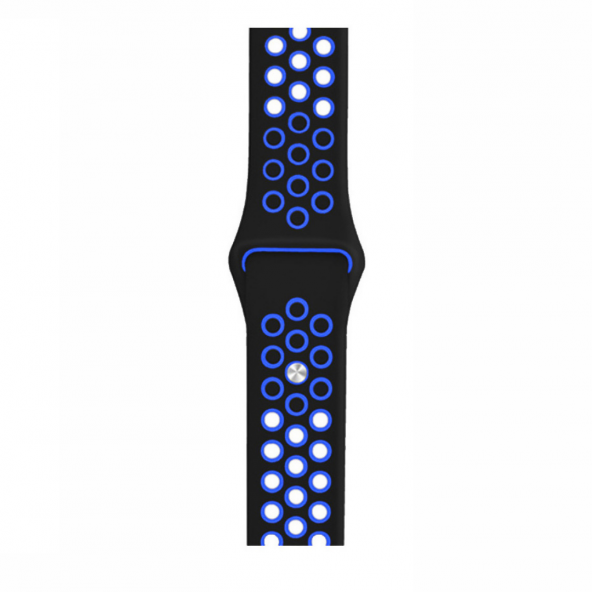 Watch Siyah-Mavi Nike Kordon 42-44 mm Esnek Silikon Delikli Şık Tasarım