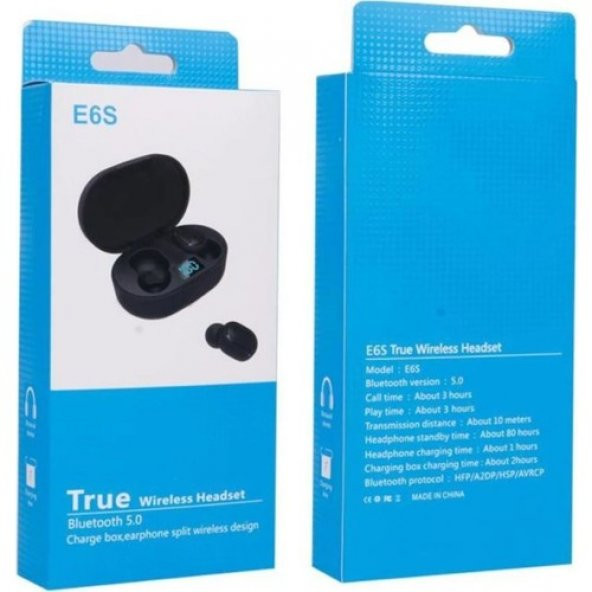 Tws E6s Çift Mikrofonlu Kablosuz Bluetooth Kulaklık ürün görseli