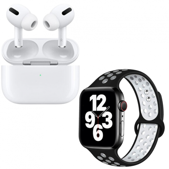Airpods Pro Anc Özellikli Kablosuz Bluetooth Kulaklık Watch 7 Siyah Nike Akıllı Saat - 2