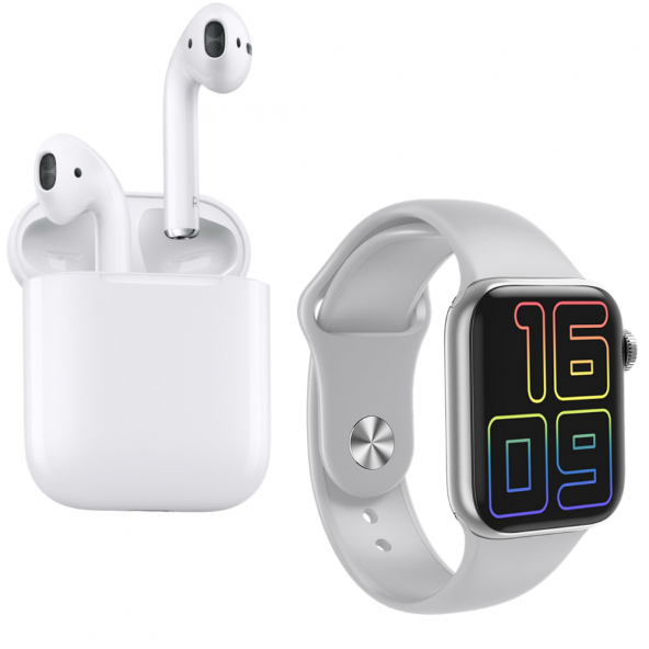 HW12 Full Ekran Smartwatch Gri Akıllı Saat Airpods Pro Anc Özellikli Kablosuz Bluetooth Kulaklık - Resim 10