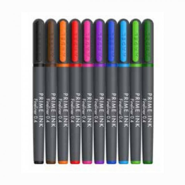 Fineliner 10 lu İnce Uçlu Kalem Prime Ink 10 Renk 1 Paket - 2