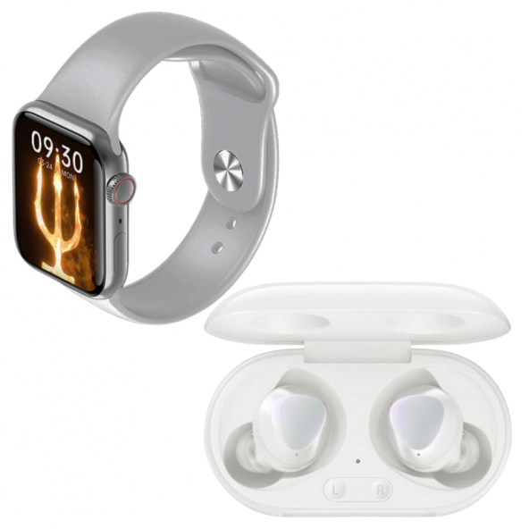 Samsung Galaxy Buds+ Beyaz Bluetooth Kulaklık M26 Plus Smart Watch 6 Gri Akıllı Saat - 2