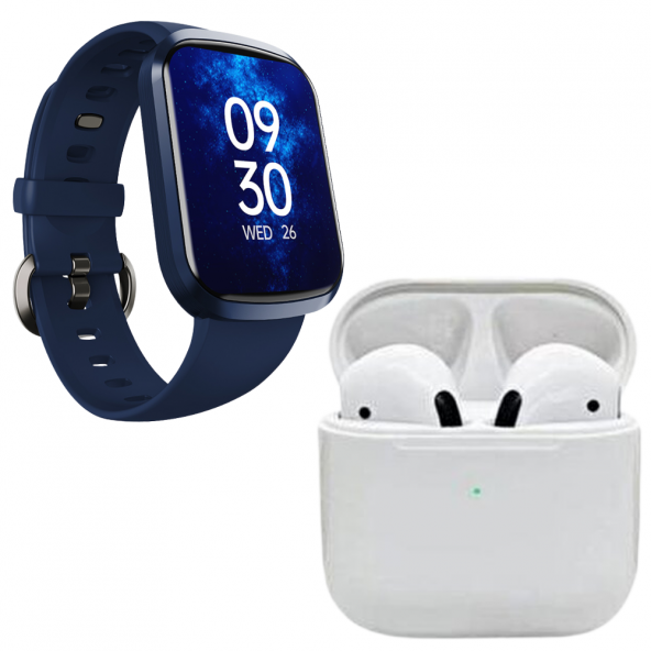 Pro 5 Beyaz Bluetooth Kulaklık Smartwatch Mavi Akıllı Saat - 2