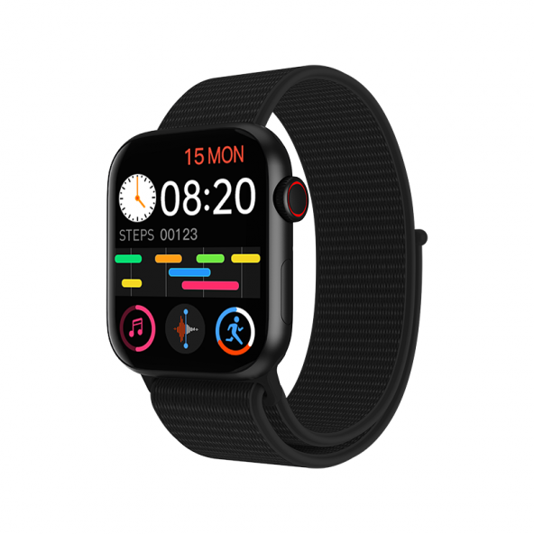 Pro 5 Beyaz Bluetooth Kulaklık HW18 Smartwatch Siyah Silikon Ve Hasır Kordonlu Akıllı Saat