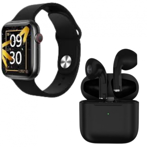 Pro 5 Siyah Bluetooth Kulaklık M26 Plus Smart Watch 6 Siyah Akıllı Saat - 2