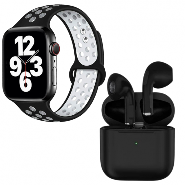 Pro 5 Siyah Bluetooth Kulaklık Watch 7 Siyah Nike Akıllı Saat - 2