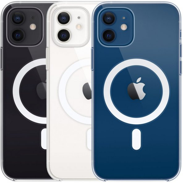 iPhone 12 Uyumlu Kılıf Magsafe Wireless Şarj Özellikli Şeffaf Kapak - 2